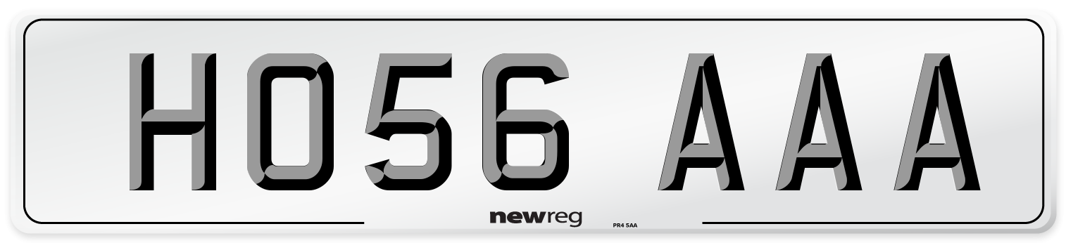 HO56 AAA Number Plate from New Reg